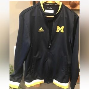 Adidas U of M Climalite JACKET women XS University Michigan Full Zip Blue YELLOW